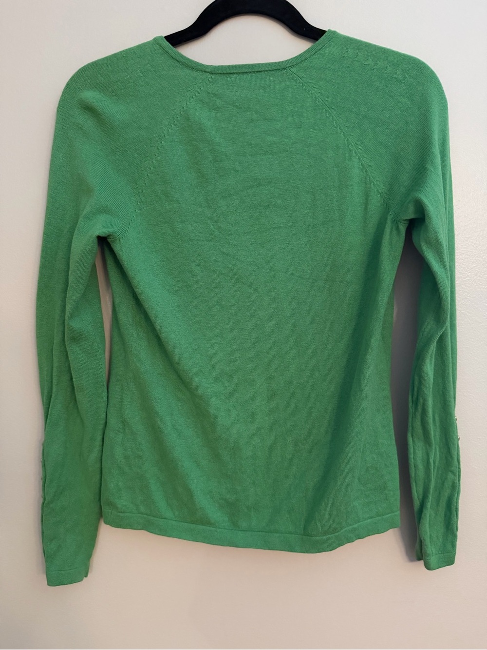 J.McLaughlin Green Fine Knit Button Sleeve Sweater XS Classic Preppy - Picture 3 of 7